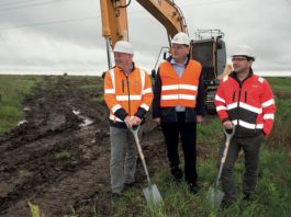 Breaking ground Lidl’s Gordon Rafferty, Ross Millar and Graeme Mair.