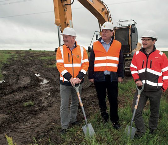 Breaking ground Lidl’s Gordon Rafferty, Ross Millar and Graeme Mair.