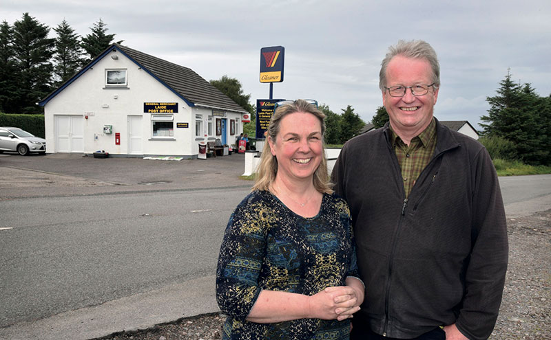 Debbie and Andy Townsend (above) moved from Birmingham to Laide five years ago and took over the local Post Office and forecourt. In a small community, many miles from the nearest supermarket, they are relied on for a lot more than the average corner shop, but have risen to the challenge of meeting the needs of their customers.
