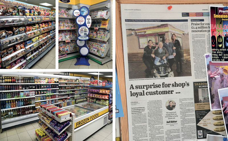 Asif and Abada’s gift to regular customer Dick Sneddon made the local news (right). The pair have operated Smeaton Stores for over 15 years, building strong ties to the community while working to improve the area.
