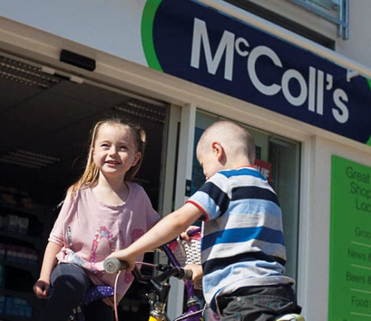 Competition concern Two children play infront of a McColls store front
