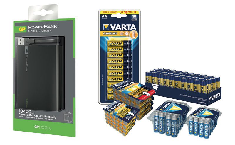 Portable powerbanks are growing in importance says GP Batteries, and make good presents, while Varta says big battery packs sell especially well around Christmas.