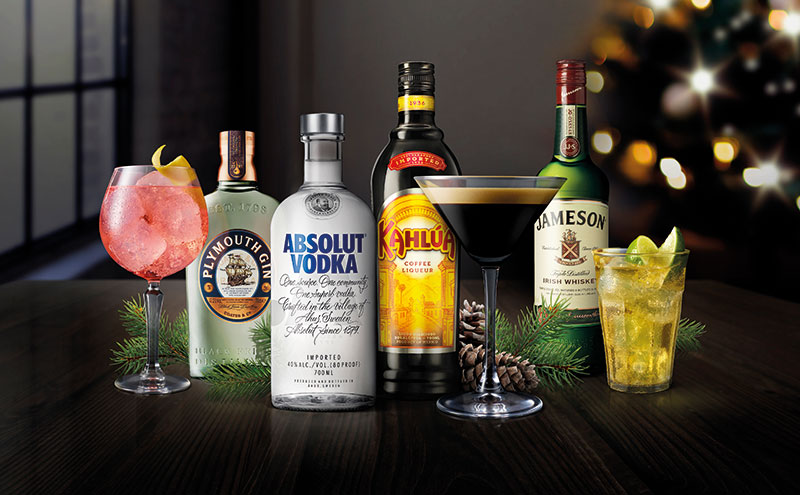 Pernod Ricard UK has put three simple cocktails at the heart of its campaign, using ingredients commonly available in stores: The Espresso Martini (Absolut, Kahlua and coffee), Jameson, Ginger & Lime and The Plymouth Pink G&T (Plymouth Gin, Fever Tree Aromatic Tonic and fresh lemon). 
