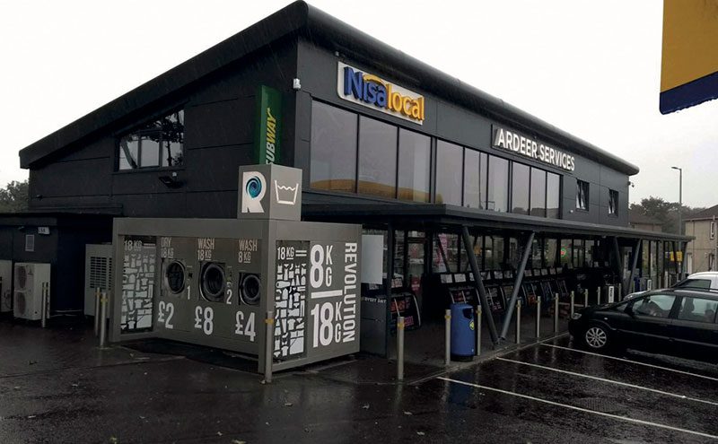 Mahmood Saleem had a Photo-Me Revolution Launderette installed at Ardeer Services in September. The self-service machine offers washing at two price points as well as drying. 