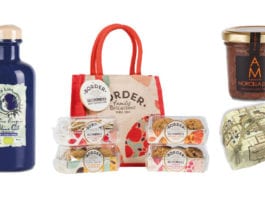 Say it with food Olivar de la Luna olive oil, Border Biscuit jute bags, Majorcene sobrasada (spreadable chorizo) and Italian panetonne are among the many premium foods available to independent retailers at Christmas.