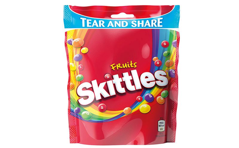 Skittles tear and share bag