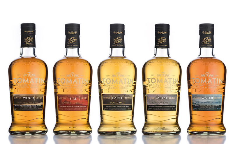 Tomatin five virtues bottles