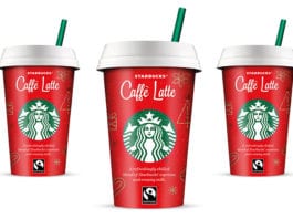 Red wrapping for Caffè Latte