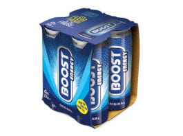 Energy brand cuts sugar ahead of tax Boost-Energy-4x250ML pack