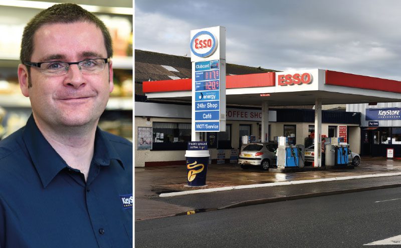 Retailer Garry Haigh (above) says Peterhead Motors has been “crazy busy” since he switched supply to Filshill and converted his shop to the new KeyStore More fascia. Turnover is up over 25%, with categories like craft beer attracting new customers.