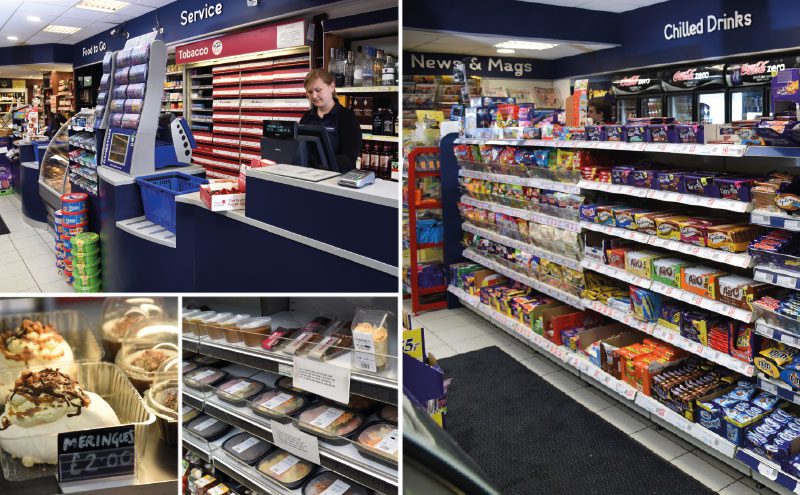 At the counter, locally-sourced bakery products including hot pies, pastries and cakes are proving popular, as is confectionery, which has been rationalised to cut back on countlines in favour of block bars and hanging bags, all price-marked at £1. Chilled sandwiches and ready meals are prepared on site in the café.