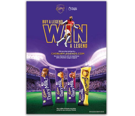 Legendary prizes Buy a legend, win a legend Cadbury promotion