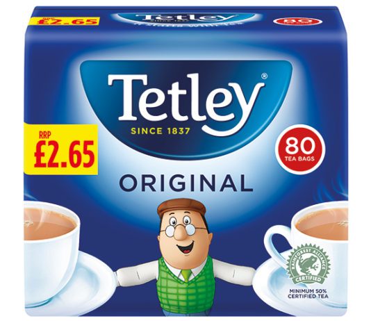 Show prices with caution Tetley price marked pack