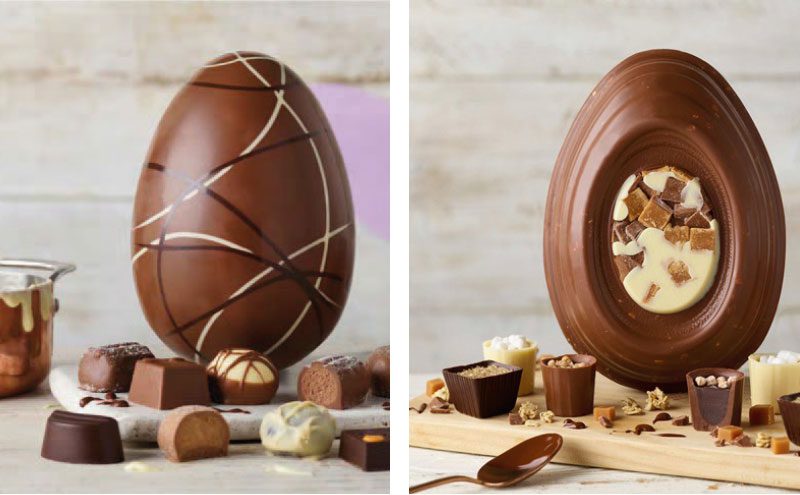 Thorntons Dessert Eggs are available again this year in three varieties in a pack that includes four individual chocolates as well as the egg.