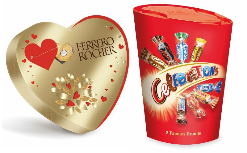 Ferrero Rocher and Celebrations packs