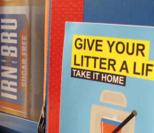Taking it with you Irn-Bru branded delivery trucks have been carrying “Give Your Litter A Lift” stickers in support of Keep Scotland Beautiful’s anti-roadside litter campaign.