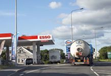Petrol tanker and forecourt