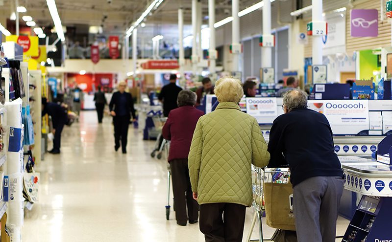 elderly couple supermarket