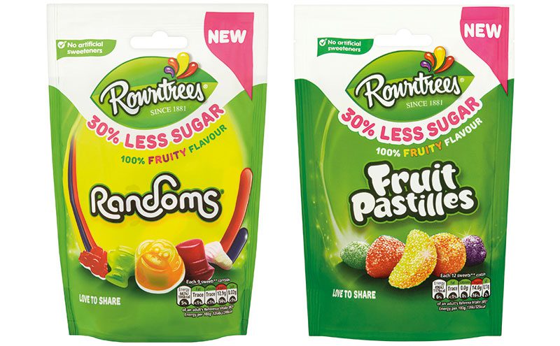 Last year Nestlé launched 30% less sugar versions of Pastilles and Randoms. The recipe took two years to develop and resulted in a 7% calorie reduction per pack. 