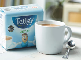 The new black Tetley Decaf