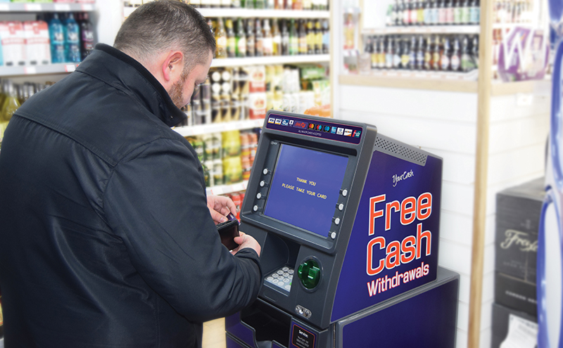 Man at cashpoint