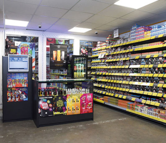 Going big on vapes The purpose built vaping room at United Wholesale (Scotland)’s Queenslie depot.