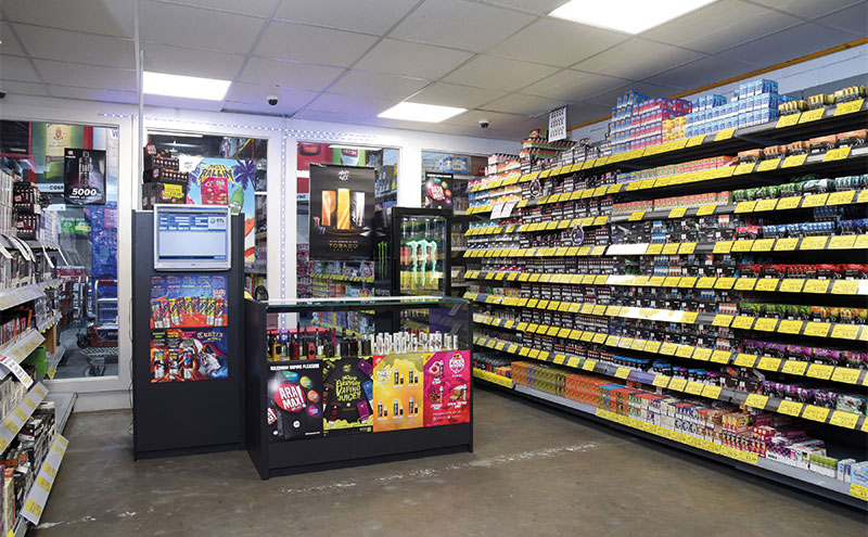 The purpose built vaping room at United Wholesale (Scotland)’s Queenslie depot.