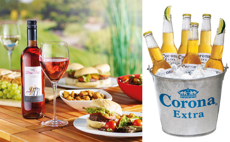 The Straw Hat wine and Corona in a bucket