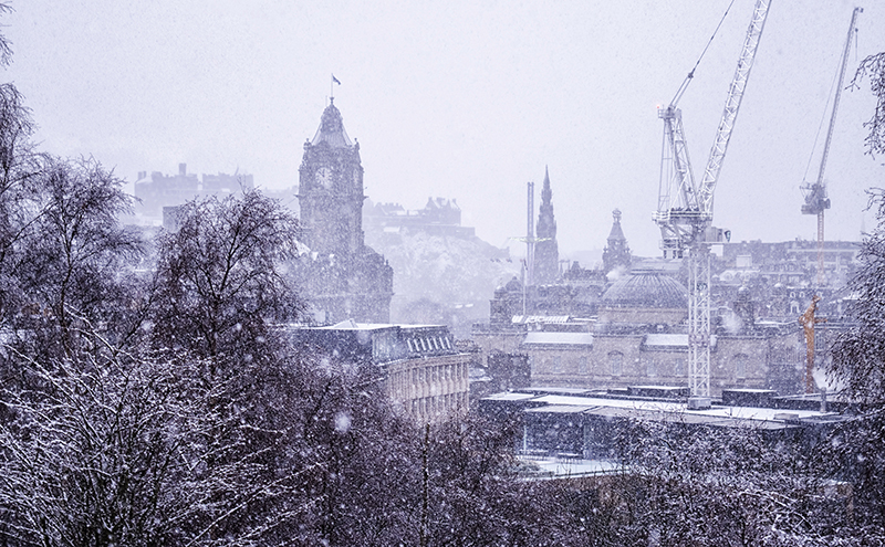 Edinburgh in snow