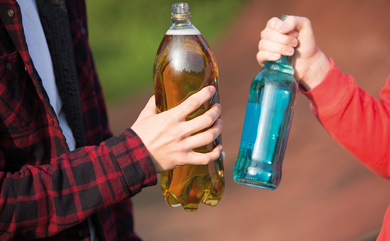 Bottle of cider and alcopop