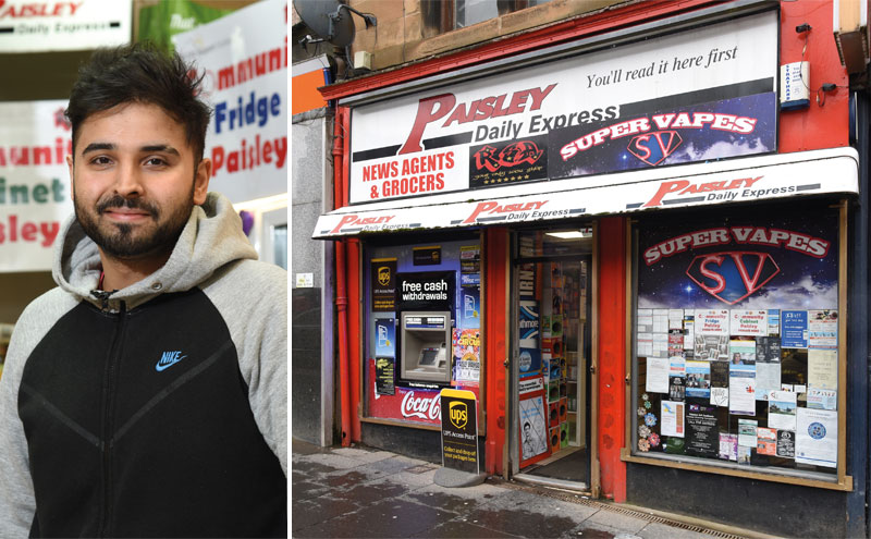 Rekz Afzal operates a community fridge and cabinet initiative at his store, RSA Your Local Shop in Paisley town centre. The initiative offers support for Paisley residents struggling with food poverty by providing access to produce, prepared meals and household essentials.