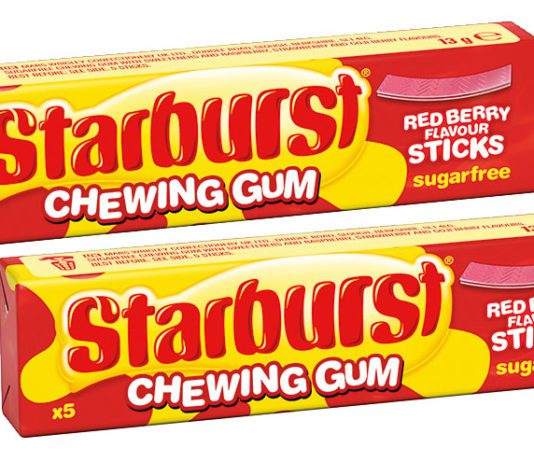Three chews a day to fight decay Starburst chewing gum