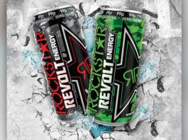 Going big on low cal cans Rockstar Revolt cans