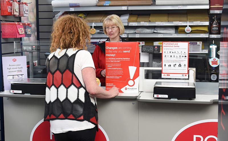 Post office counter