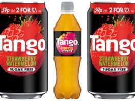 Tango launches sugar free three Tango packaging
