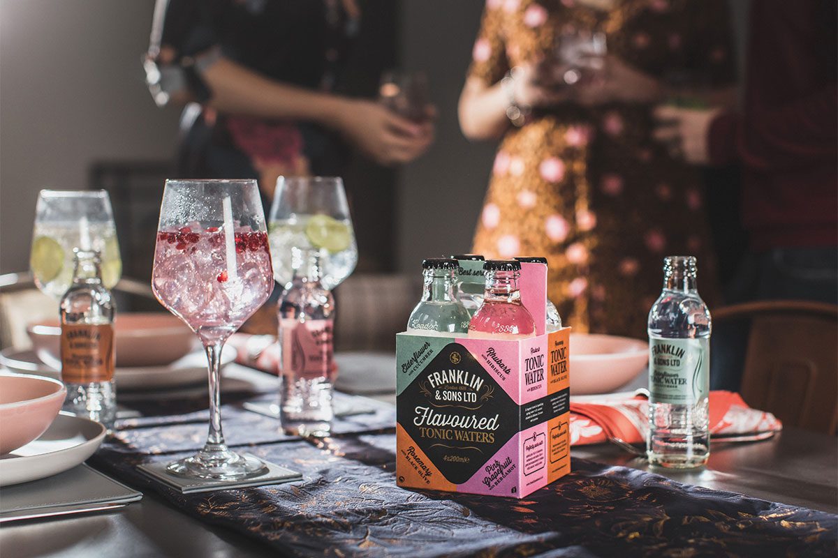 Franklin & Sons new four packs comprise 4x200ml bottles in Rosemary Tonic Water with Black Olive, Pink Grapefruit Tonic Water with Bergamot, Rhubarb Tonic Water with Hibiscus, and Elderflower Tonic water with Cucumber flavours.