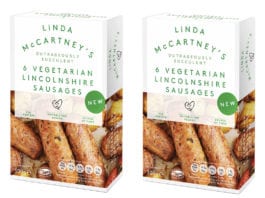Vegan pea sausages Linds McCartney vegetarian Lincolnshire sausages