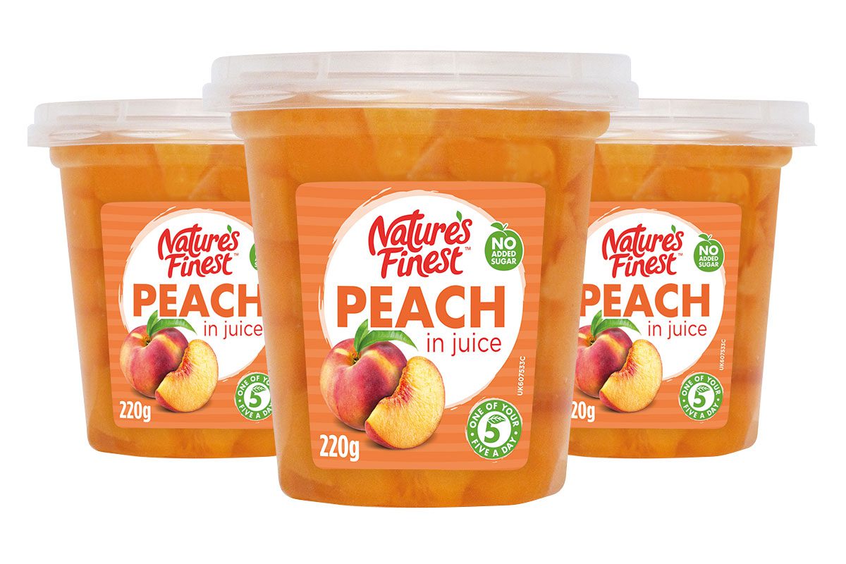 Nature's Finest Peach in Juice 220g pots