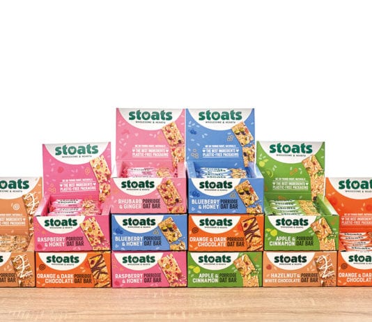 Compostable porridge pack Stoats porridge new recycled packaging