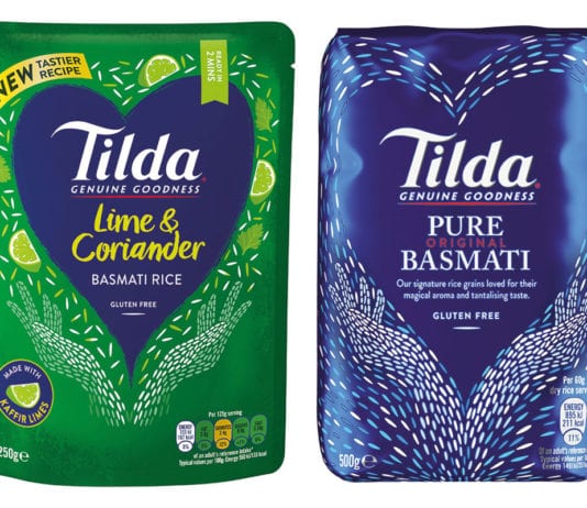 Rice is in a nice position Tilda Lime Coriander and Pure Basmati rice