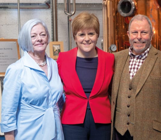 Sturgin opens new distillery nicola-sturgeon-mcQueen-gin