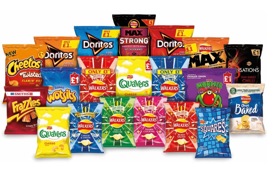 Quavers, Squares, Walkers, Monster Munch Cheetos