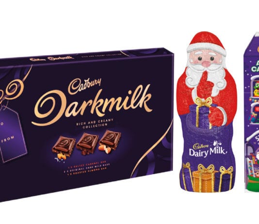 A sack full of seasonal NPD for Mondelez Cadbury Dark Milk and Dairy Milk festive lines from Modelez