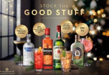 Pernod Ricard Christmas portfolio including Absolut Vodka, Beefeater London Blood Orange gin, Jameson Irish whisky and Plymouth gin
