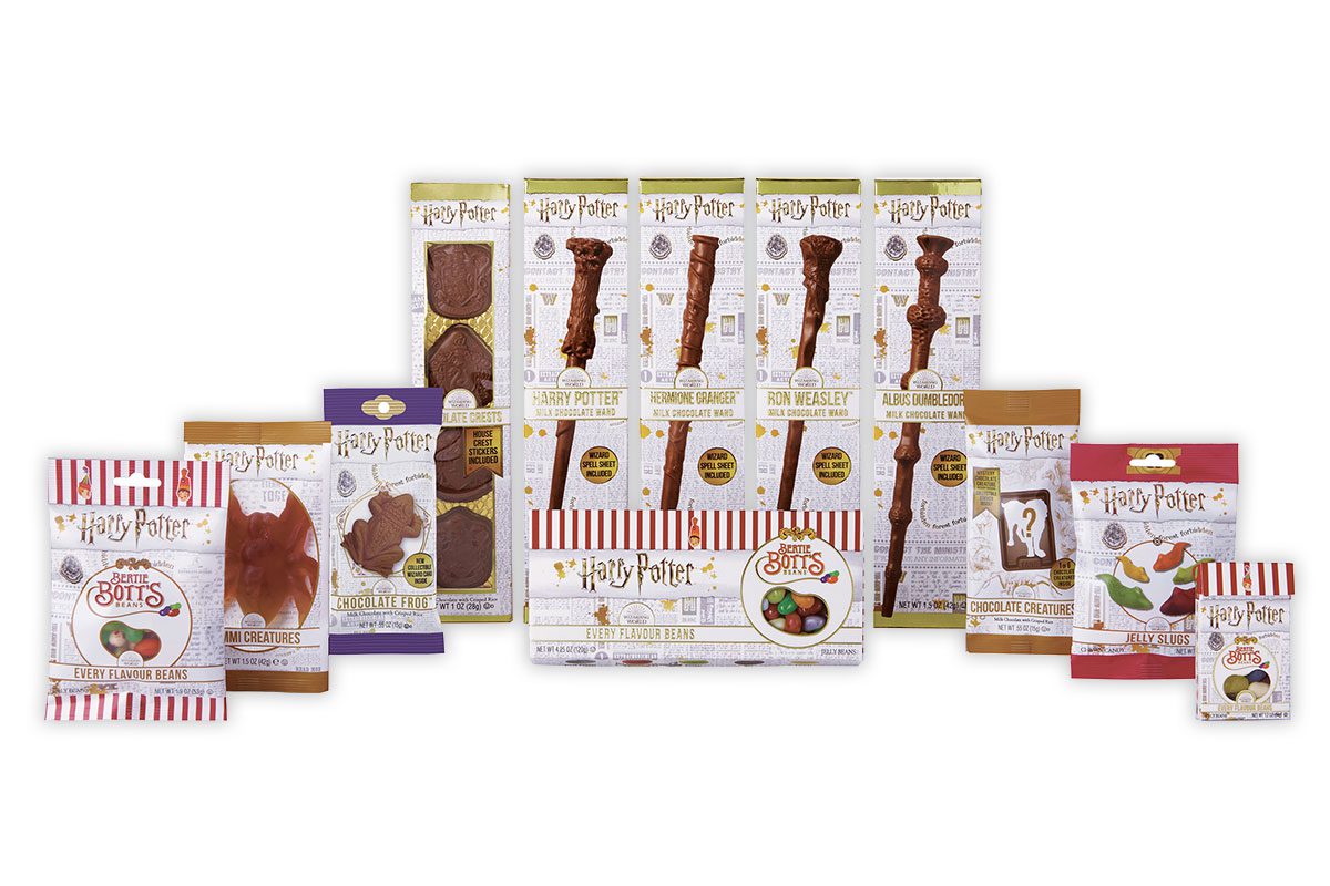 The Harry Potter sweets range includes chocolate wands, gummy sweets and gift boxes. 