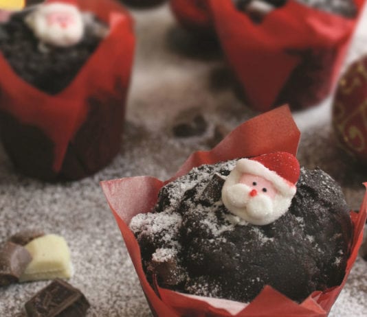 Baking up a storm this Christmas santa muffins