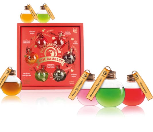 Seasonal baubles are back Pickering's Gin baubles