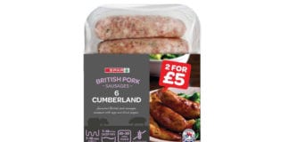 SPAR gluten free cumberland sausages
