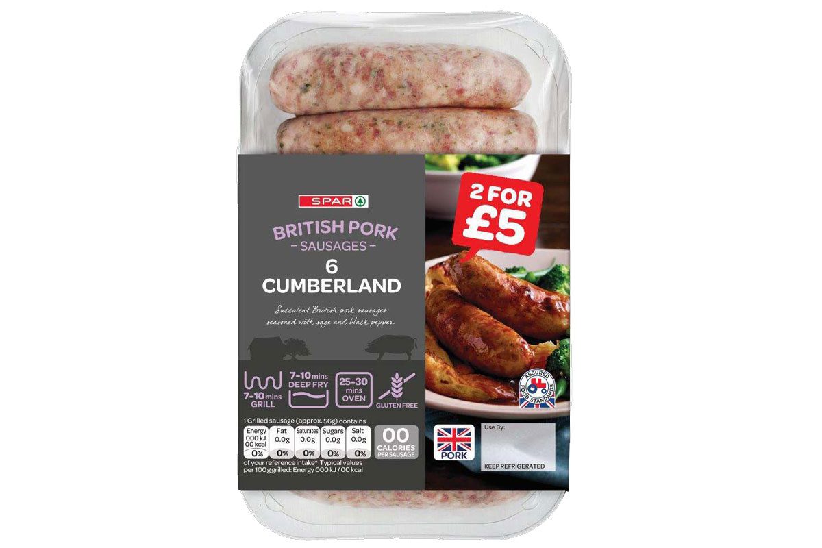 SPAR gluten free cumberland sausages