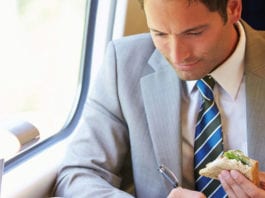 Health call is slammed man eating on train